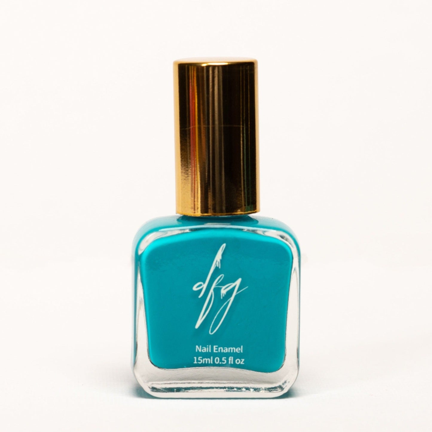 In this captivating photo, we feature a bottle of teal nail polish that embodies beauty and vibrancy. The nail polish bottle boasts a sleek design, with a smooth texture that can be easily identified by touch. The color of the nail polish is a stunning shade of teal, reminiscent of tropical waters and captivating energy.